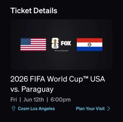 Cosm World Cup 2026 USA vs Paraguay General Admission