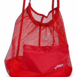 ASICS Mesh Backpack ZR 450 – Red, Lightweight Gym Bag