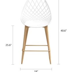 White Counter Top Chairs Set Of 3