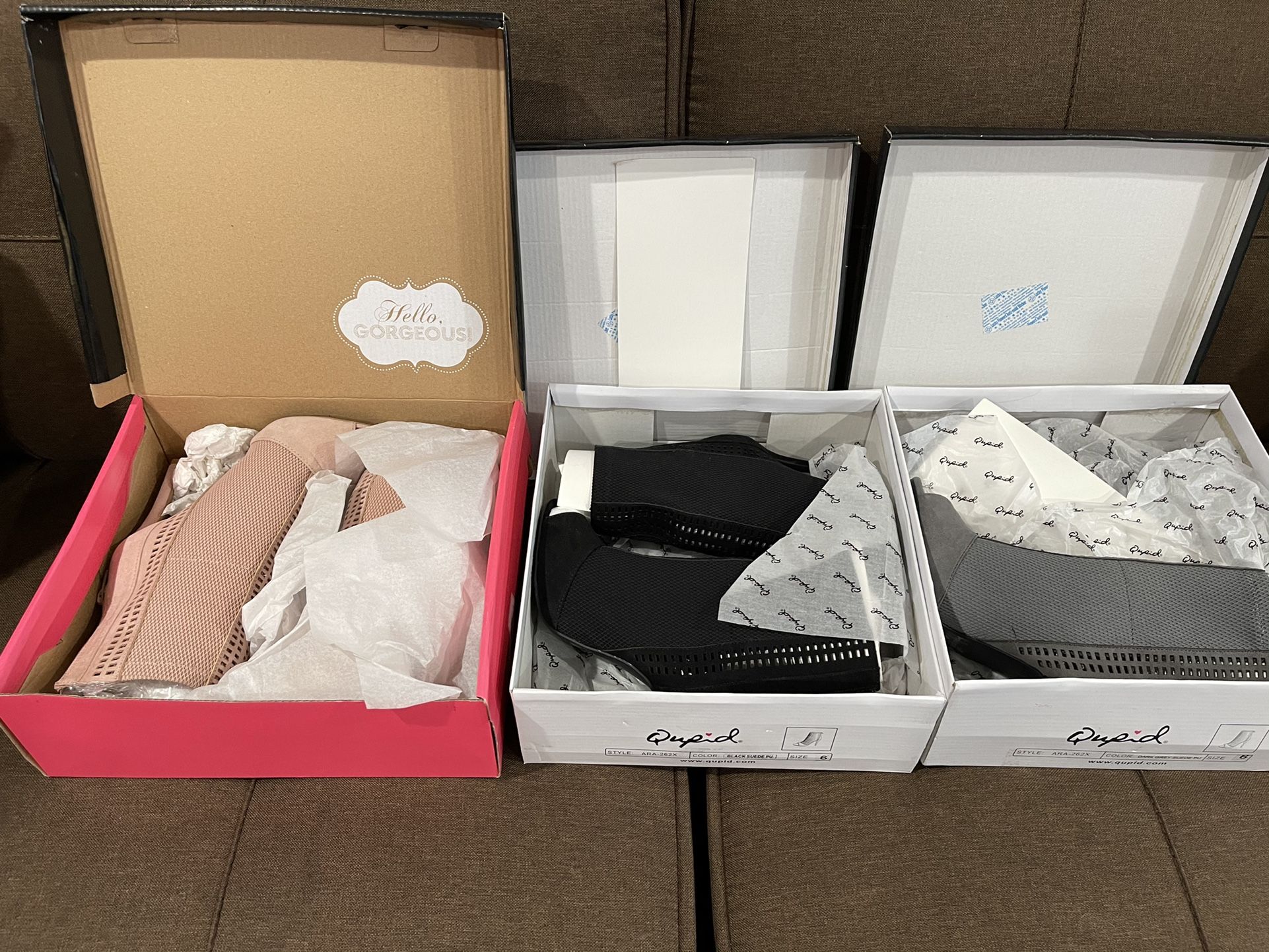 3 New Pairs Booties. 