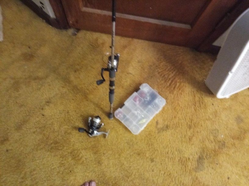 Speed Stick Fishing Pole With 2 Speed Spin Reels