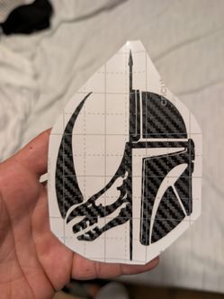 Mandalorian /mudhorn carbon fiber sticker