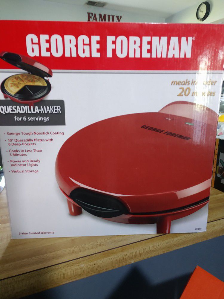 George Foreman GFQ001 Red 10 Quesadilla Maker 