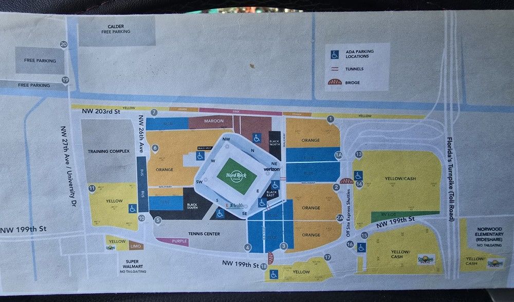Dolphins VS Jets Orange Parking