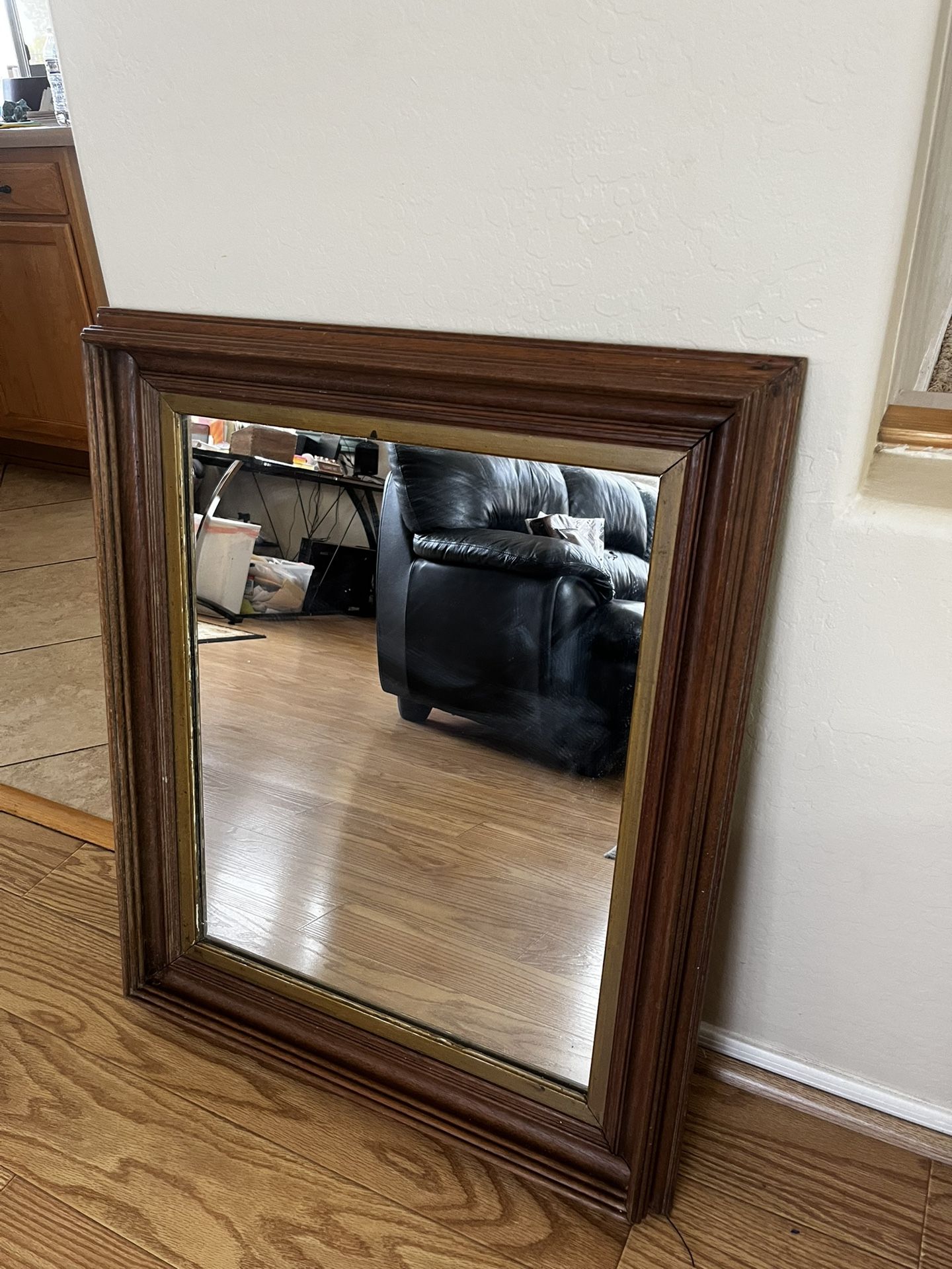 Antique Wooden Frame Mirror