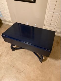 Blue Italian made drop leaf kitchen table solid wood