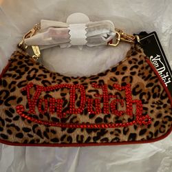 Von Dutch Red Leopard Purse