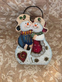 Snowman couple tealite. Port Saint John