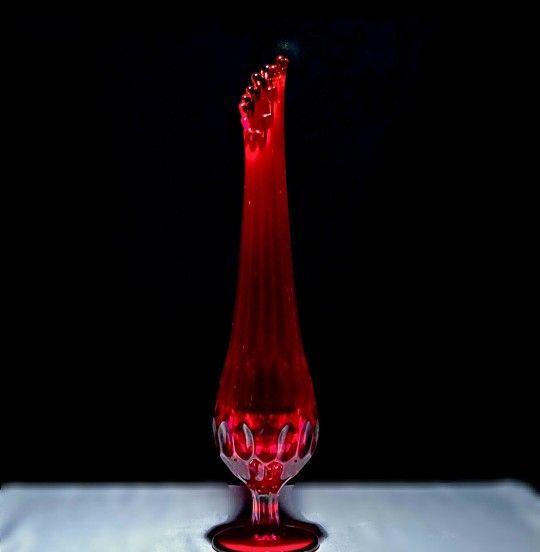 Vintage Ruby Amberina Swung Vase