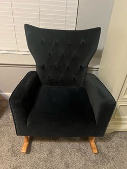 Modern Black Velvet Accent Rocking Chair – Like New!
