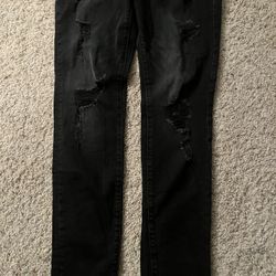 H&M Black Distressed Jeans 