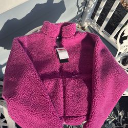 Nike Swoosh Sherpa Jacket Full Zip Magneta Pink LARGE