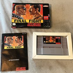 Final Fight (Super Nintendo, SNES, 1991) w/ Box Manual & Protector