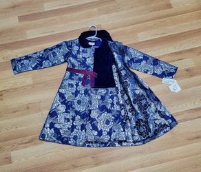 Blueberi Gold 2-piece Dress And Coat