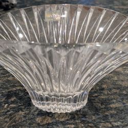 Art Deco Style Mikasa Excelsior Flair 9" Lead Crystal Bowl Pre-2006 
