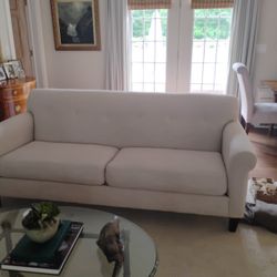 2- Light Beige 7 Ft Sofas For Sale.