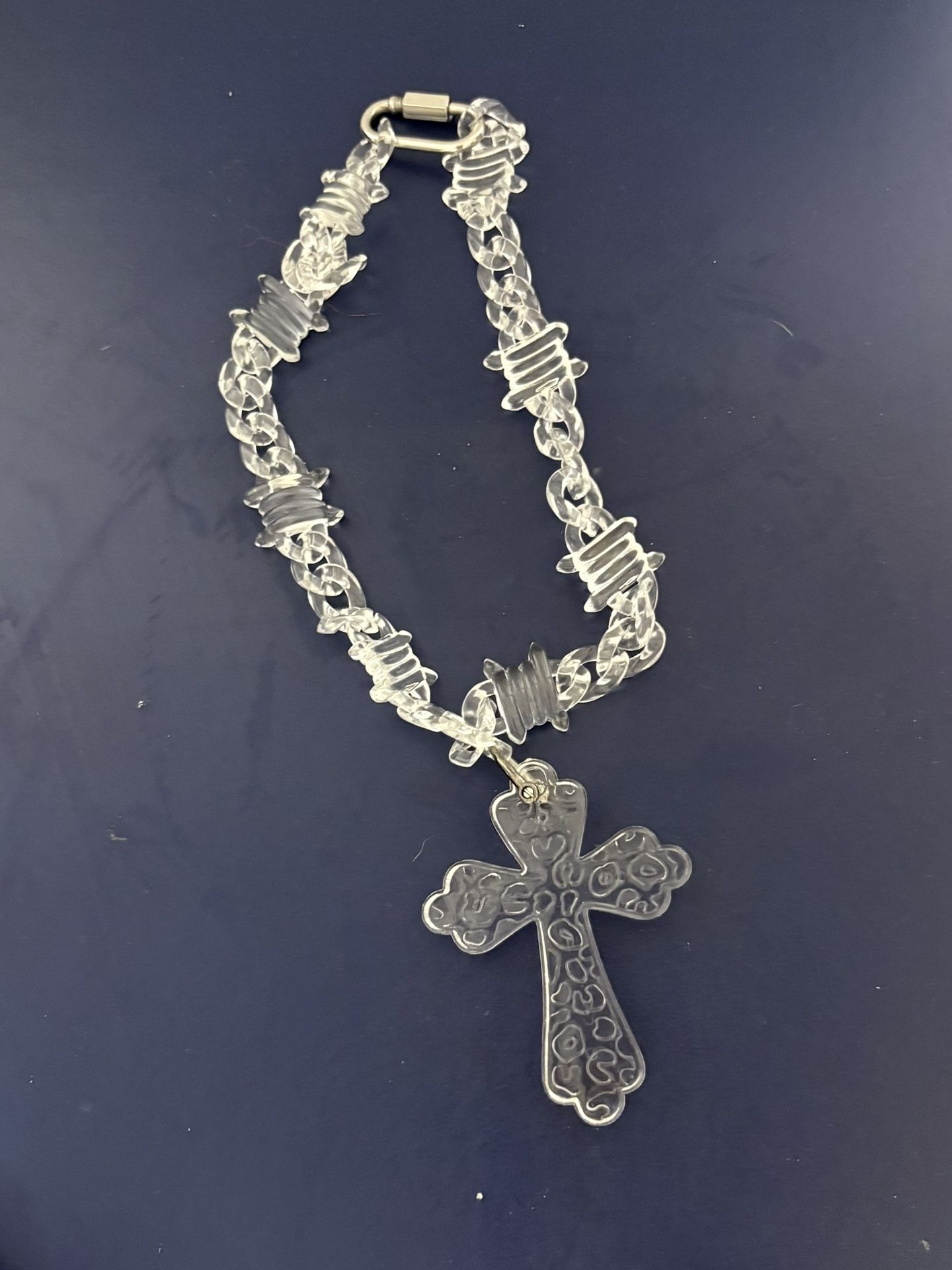 Grailed Locked Transparent Barbed Cross Chain
