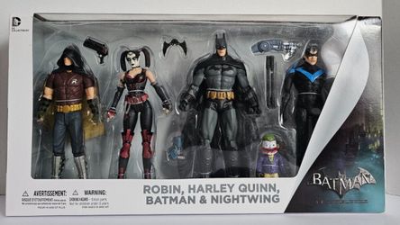 DC Collectibles Batman Arkham City Harley Quinn Nightwing Robin 4 Pack Figures