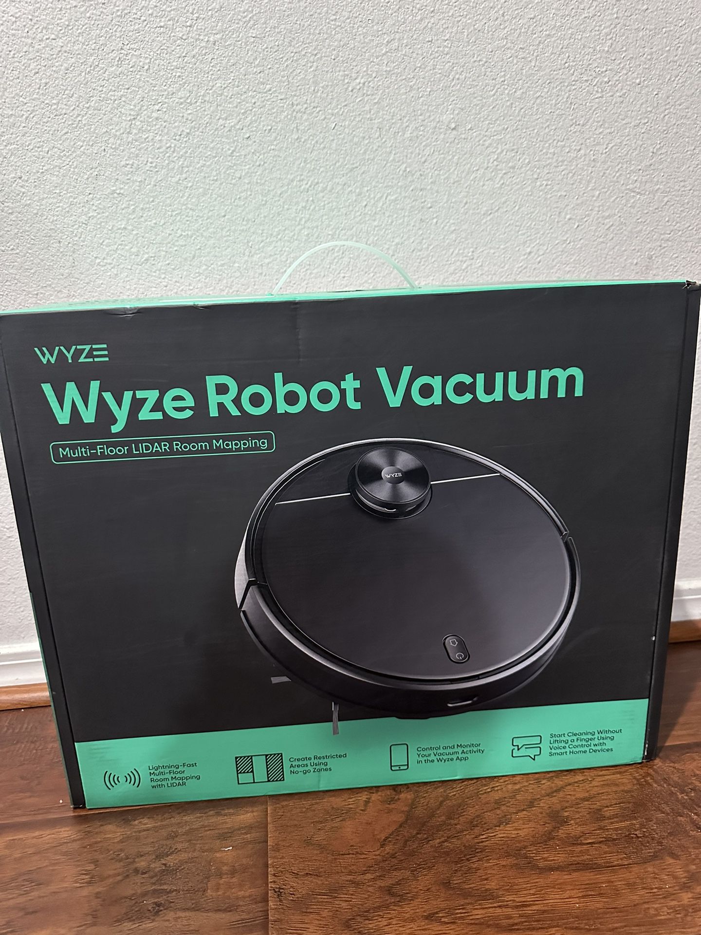 Wyze Robot Vacuum with LiDAR Room Mapping, 2,100Pa Strong Suction, Straight-line Movements, Virtual Walls, Ideal for Pet Hair, Hard Floors and Carpets