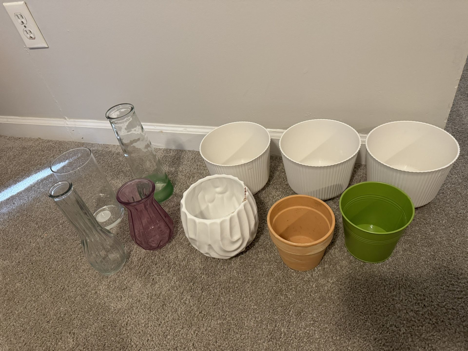Flower Pots And Glass Vases Bundle