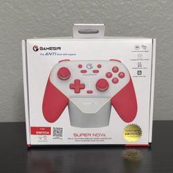GameSir - Super Nova Wireless Gaming Controller Nintendo Switch & Switch 2/PC/iOS/Android, Hall Effect Stick/Trigger Charging Dock - Red/White