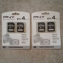 2 Packs Of 2 PNY Remplir 4 GB/Go