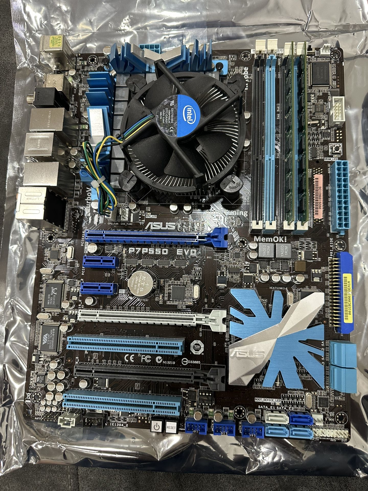 Asus P7P55D EVO and i7 Processor included. Tested and functional