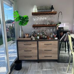 Drawer / Dresser/ Bar- Weathered Oak and Black