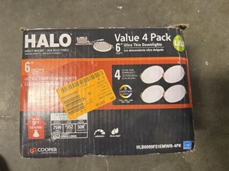 HALO HLB 6 in. Adjustable CCT Canless IC Rated Dimmable Indoor, Outdoor Integrated LED Recessed Light Kit (4-Pack)