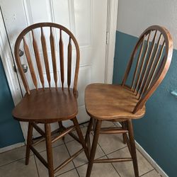 HEAVY WOODEN BAR STOOLS