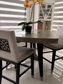 Dining table with bench and 2 chairs
