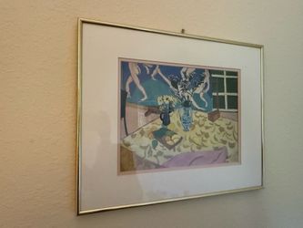 Vintage Henri Matisse Still Life with 'La Danse' (1909) with Post Modern Metal Gold Frame