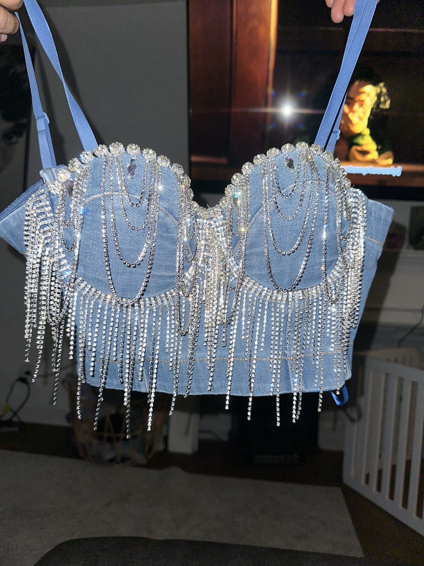 Denim Fringe Corset