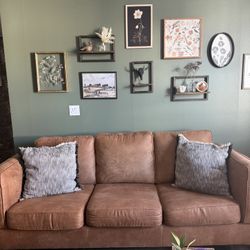 Brown Suede Sofa