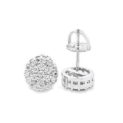 Sterling Silver VVS Moissanite 0.58CTW 8MM Fancy Earring 