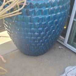 Blue Ceramic Pot With Drainage 