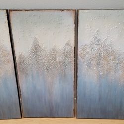 Textured Forest Wall Art Panels Set of 3
