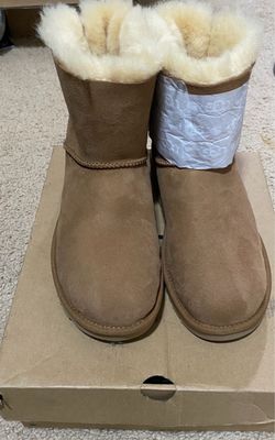 UGG Short Boots Chestnut Suede Mini Bailey Bow ll