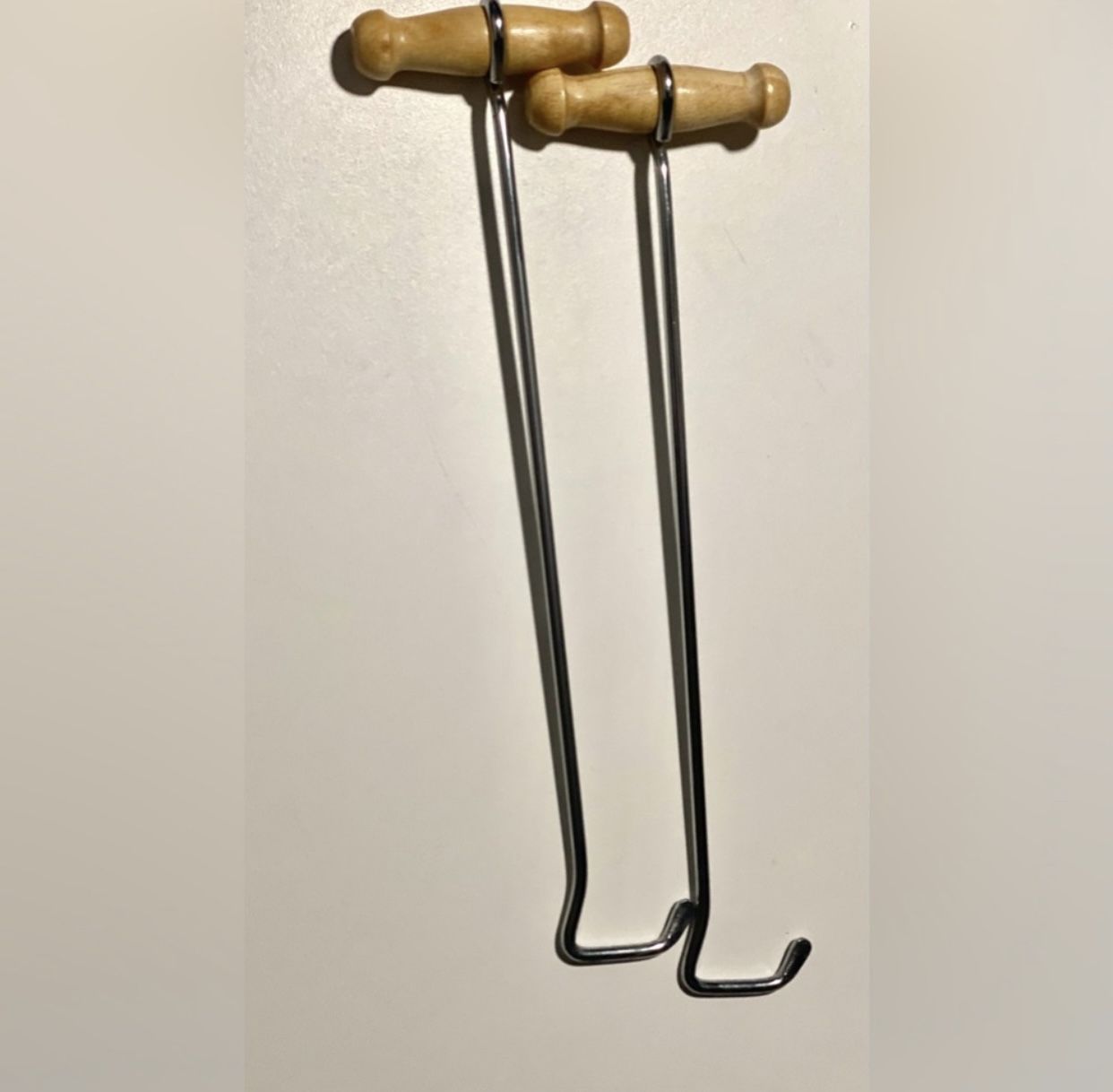Boot Hooks, A tool to assist in pulling on Boots W/ Comfortable Wooden Handles