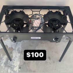 Estufa Nueva De Gas Propano Nuevo/ New Double Stove With Hose.