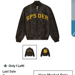 Sp5der  Snake Skin Leather Varsity Jacket