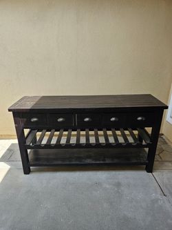 60 inch entertainment unit, console table wine rack