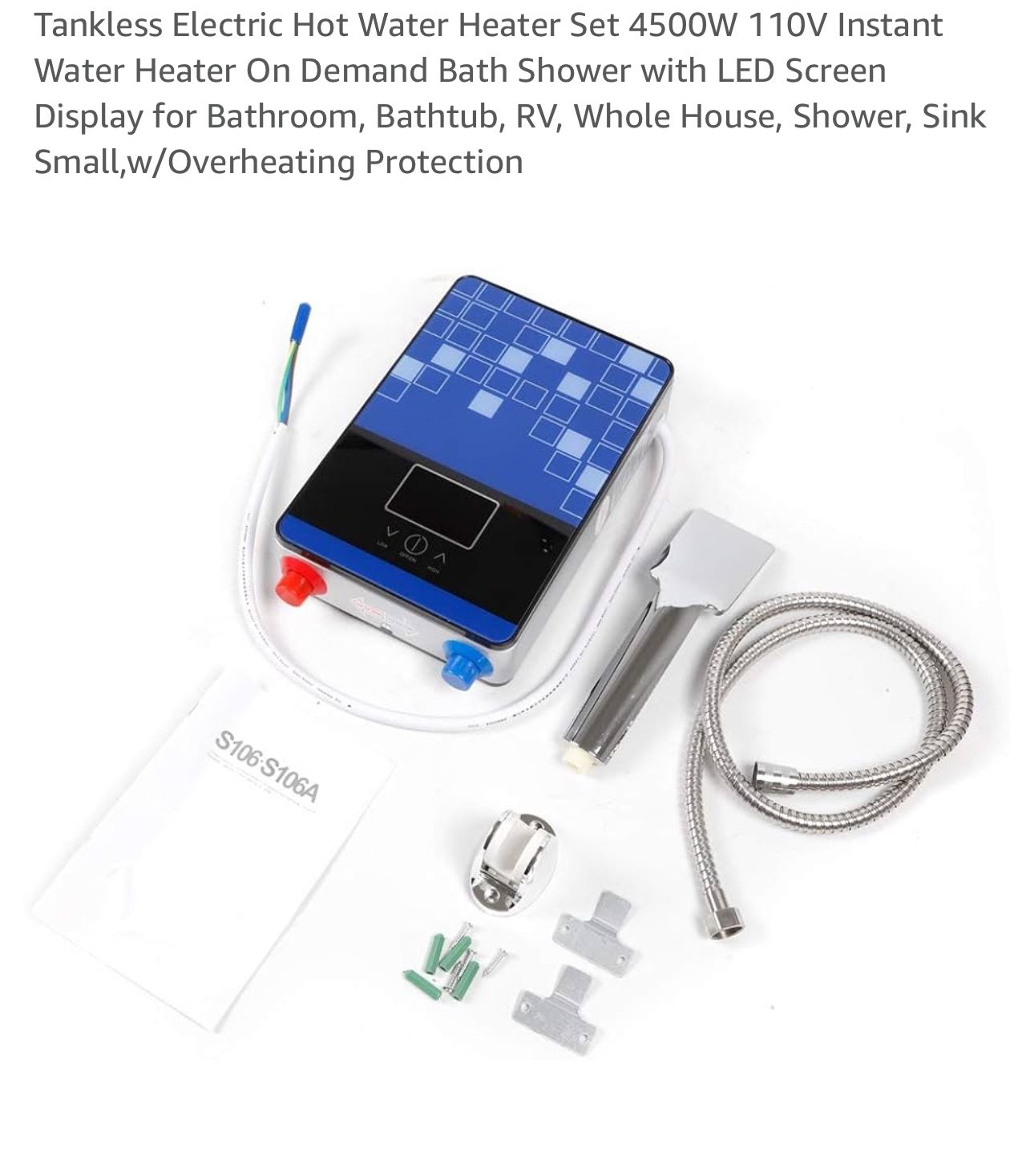 Tankless Electric Water 4500w 110v $60