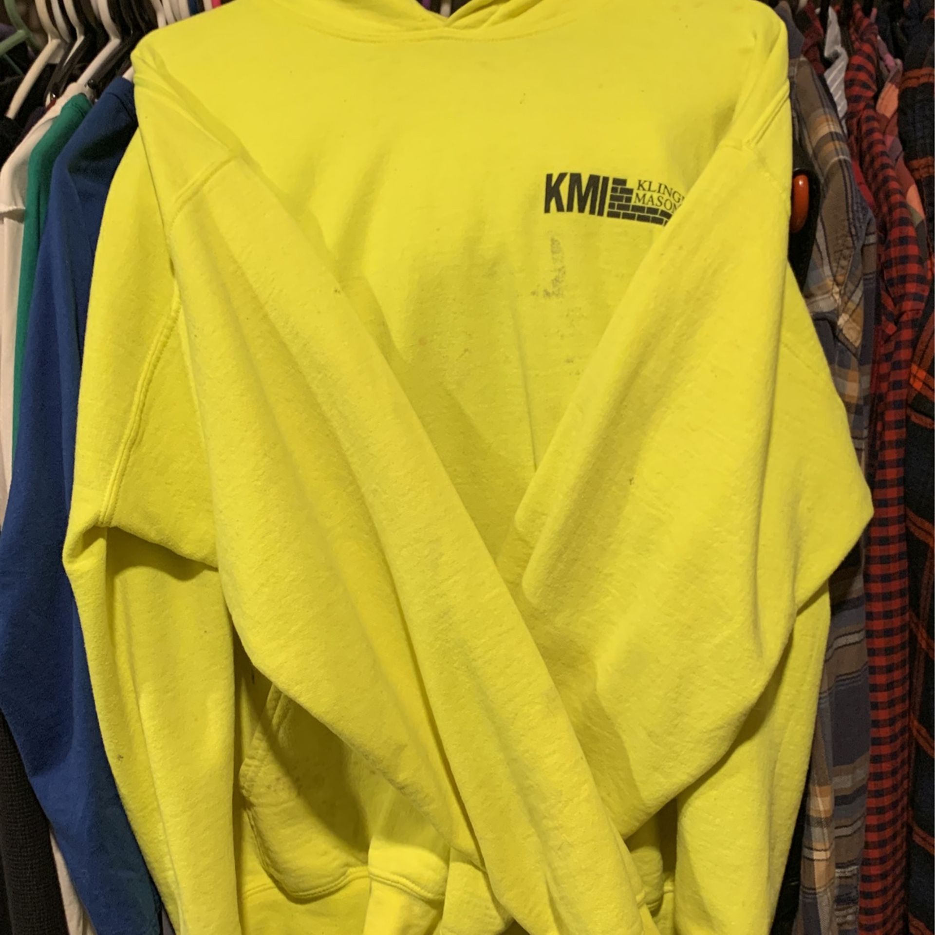 Large Hi Vis Safety Construction Hoodie (Used)