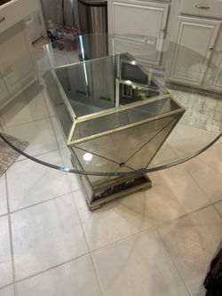 Mirror And Glass Dining Room Table
