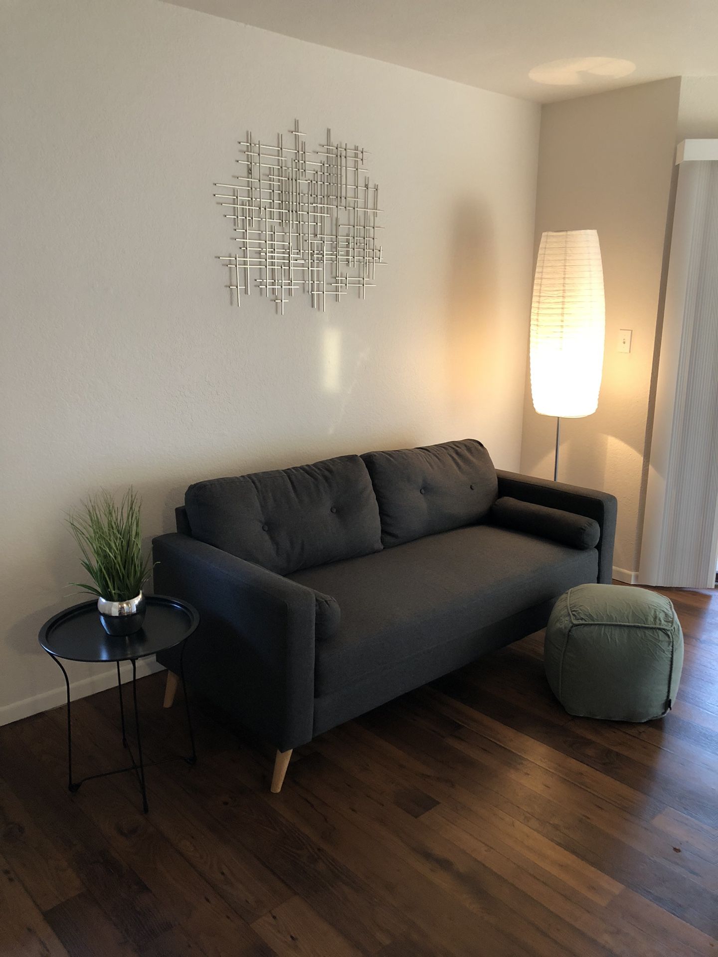 Mid Century Charcoal Sofa