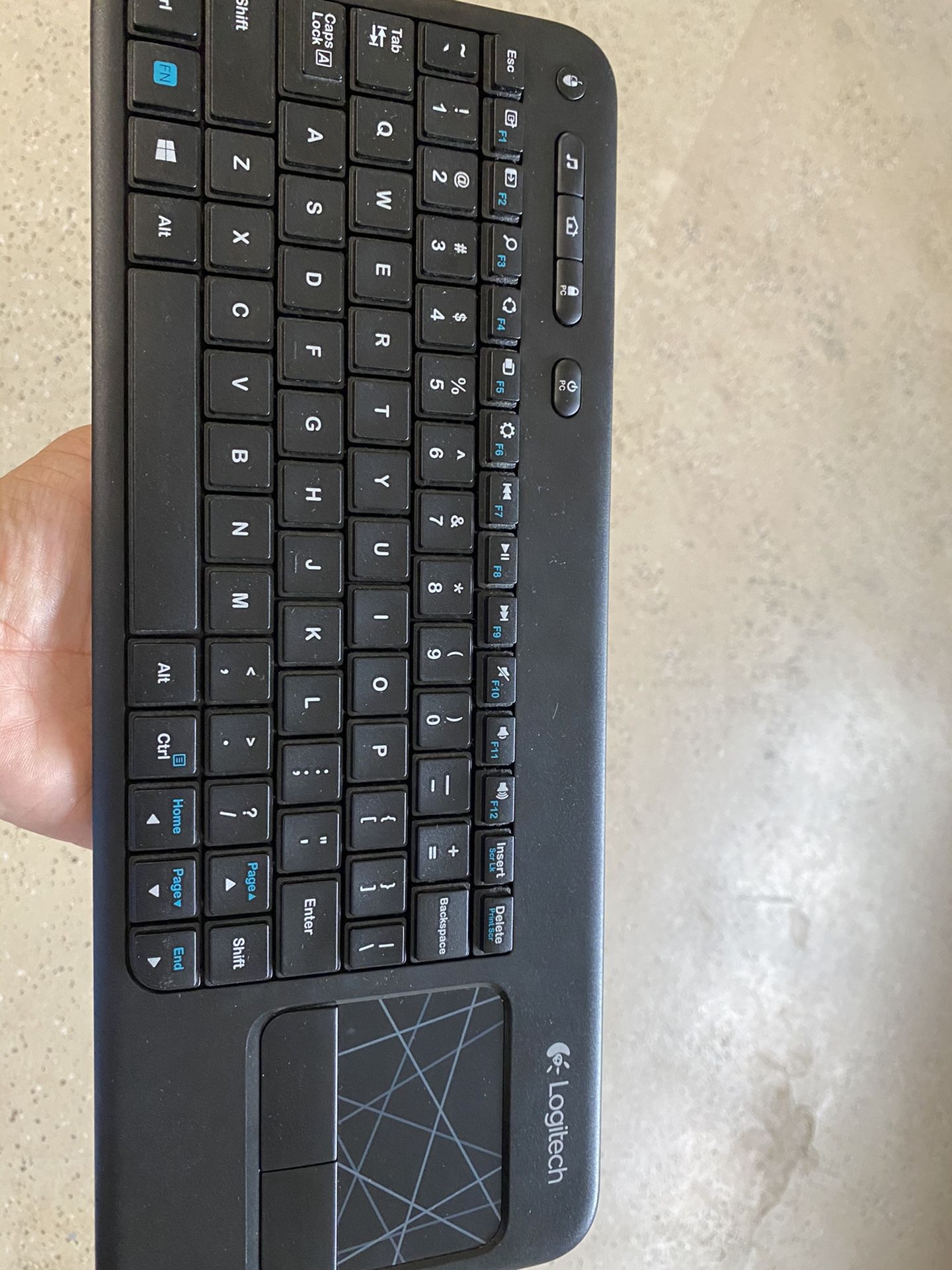 logitech keyboard with built in trackpad for tv or computer