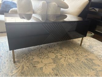 Black High Gloss Coffee Table with Gold Legs