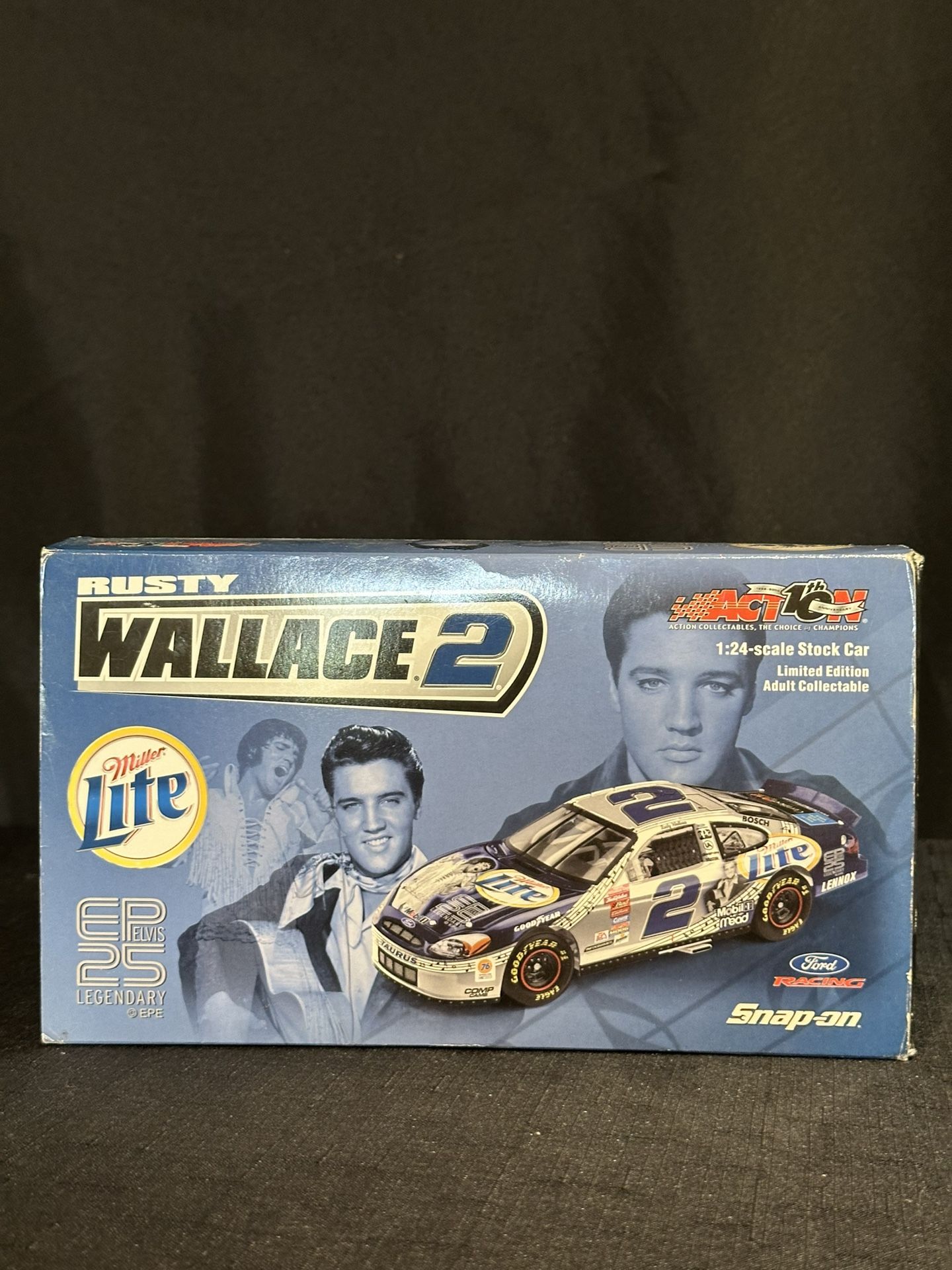 ACTION Rusty Wallace 02 Miller Lite Elvis Presley legendary 25 ACTION 10th anniversary 124 scale stock car limited edition 2002 Ford racing