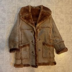 VINTAGE ARDNEY MILWAUKEE TAN/BROWN UNISEX GENUINE FUR COAT SIZE 40 MADE IN USA
